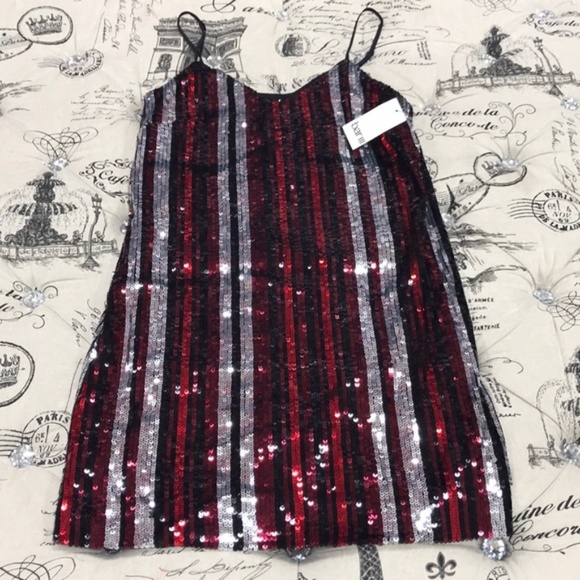 Bar III Sequin Striped Dress - Picture 5 of 9